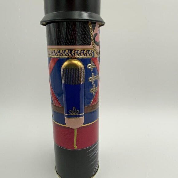 Tin Toy Soldier Nutcracker Empty Cookie Holiday Metal Can Box Container 12" - Picture 5 of 9